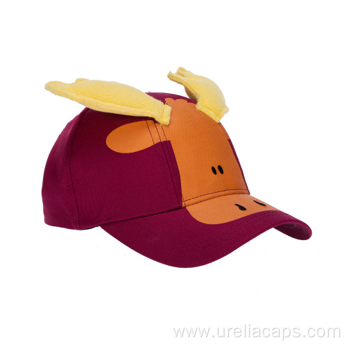 Cartoon kids cap with decoration